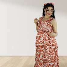 Load image into Gallery viewer, PEACH TROPICAL MOMMY AND ME 5 IN 1 LONG MATERNITY SET