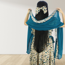 Load image into Gallery viewer, TEAL GREEN FARASHA SLEEVELESS  LAYERED MATERNITY AND NURSING GOWN