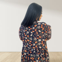 Load image into Gallery viewer, SUNSET AMBER BLACK LULU SLEEVELESS MATERNITY AND NURSING GOWN