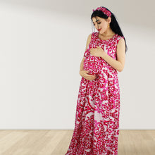 Load image into Gallery viewer, JUHANAMIA PINK MOMMY AND ME 5 IN 1 LONG MATERNITY SET