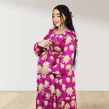 Load image into Gallery viewer, REEM PURPLE DOUBLE ZIPPER MATERNITY AND NURSING DRESS