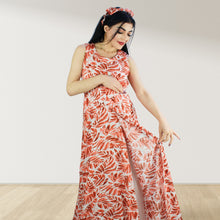 Load image into Gallery viewer, PEACH TROPICAL MOMMY AND ME 5 IN 1 LONG MATERNITY SET