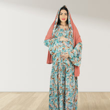 Load image into Gallery viewer, MARYOOM TEAL GREEN RUFFLE MATERNITY AND NURSING DRESS WITH ZIPPER