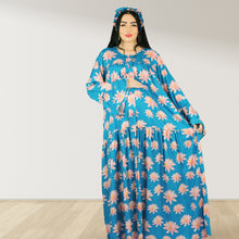 Load image into Gallery viewer, MARYOOM BLUE RUFFLE MATERNITY AND NURSING DRESS WITH ZIPPER