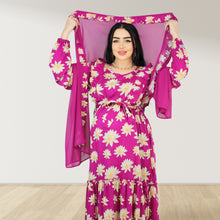 Load image into Gallery viewer, REEM PURPLE DOUBLE ZIPPER MATERNITY AND NURSING DRESS