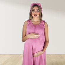 Load image into Gallery viewer, ROSE GOLD PINK  SIGNATURE RUFFLED ROBE AND LETTUCE SWADDLE SET