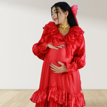 Load image into Gallery viewer, Theheb red rose maternity and nursing maxi Eid Edition 25