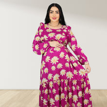 Load image into Gallery viewer, REEM PURPLE DOUBLE ZIPPER MATERNITY AND NURSING DRESS