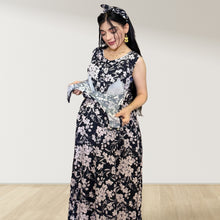 Load image into Gallery viewer, MID NIGHT BLUE PINK MOMMY AND ME 5 IN 1 LONG MATERNITY SET