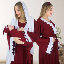 Load image into Gallery viewer, PRETTY IN MAROON MATERNITY MAXI AND SWADDLE BLANKET  SET