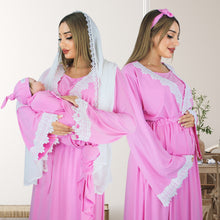 Load image into Gallery viewer, PRETTY IN BABY PINK MATERNITY MAXI AND SWADDLE BLANKET  SET