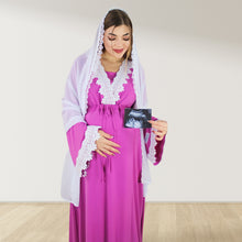 Load image into Gallery viewer, PRETTY IN TAFFY PINK MATERNITY MAXI AND SWADDLE BLANKET  SET