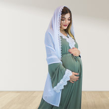 Load image into Gallery viewer, PRETTY IN SAGE GREEN MATERNITY MAXI AND SWADDLE BLANKET  SET