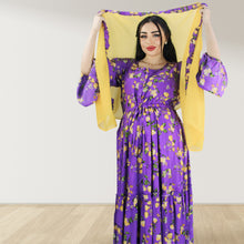 Load image into Gallery viewer, DHABIYA PURPLE PREMIUM COTTON  LAYERED MATERNITY AND NURSING DRESS WITH ZIPPER