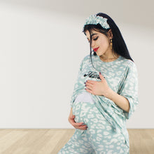 Load image into Gallery viewer, MISTY GREEN DROP SHOULDER PAJAMA SET WITH MATCHING BABY ROMPER - STYLED BY MAMA