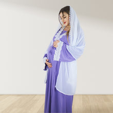 Load image into Gallery viewer, PRETTY IN PURPLE MATERNITY MAXI AND SWADDLE BLANKET  SET