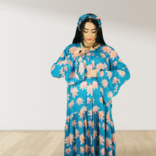 Load image into Gallery viewer, MARYOOM BLUE RUFFLE MATERNITY AND NURSING DRESS WITH ZIPPER