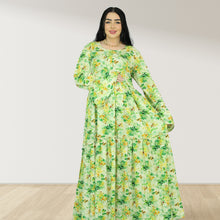 Load image into Gallery viewer, DHABIYA GREEN PREMIUM COTTON  LAYERED MATERNITY AND NURSING DRESS WITH ZIPPER