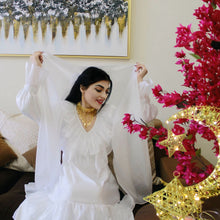 Load image into Gallery viewer, Theheb white maternity and nursing maxi Eid Edition 25