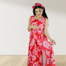 Load image into Gallery viewer, CHERRY RED MOMMY AND ME 5 IN 1 LONG MATERNITY SET