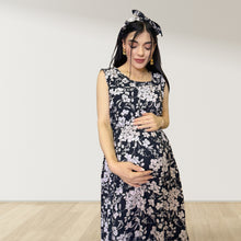 Load image into Gallery viewer, MID NIGHT BLUE PINK MOMMY AND ME 5 IN 1 LONG MATERNITY SET