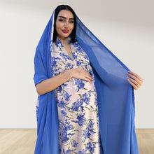 Load image into Gallery viewer, SAPPHIRE FLORAL LULU SLEEVELESS MATERNITY AND NURSING GOWN