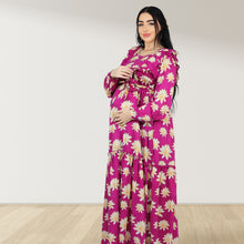 Load image into Gallery viewer, REEM PURPLE DOUBLE ZIPPER MATERNITY AND NURSING DRESS