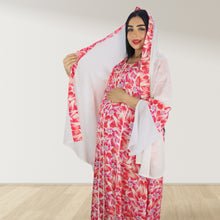 Load image into Gallery viewer, MAHRA ROSE PINK  PREMIUM COTTON TRIMMED  MATERNITY AND NURSING DRESS WITH ZIPPER