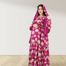 Load image into Gallery viewer, REEM PURPLE DOUBLE ZIPPER MATERNITY AND NURSING DRESS