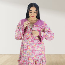 Load image into Gallery viewer, MAITHA VINTAGE PINK DOUBLE LAYERED MATERNITY AND NURSING GOWN WITH ZIPPER