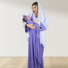 Load image into Gallery viewer, PRETTY IN PURPLE MATERNITY MAXI AND SWADDLE BLANKET  SET
