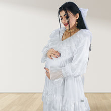 Load image into Gallery viewer, Theheb white maternity and nursing maxi Eid Edition 25