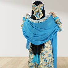 Load image into Gallery viewer, MAITHA VINTAGE BLUE DOUBLE LAYERED MATERNITY AND NURSING GOWN WITH ZIPPER