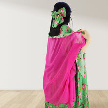 Load image into Gallery viewer, DHABIYA GREEN PREMIUM COTTON  LAYERED MATERNITY AND NURSING DRESS WITH ZIPPER