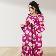 Load image into Gallery viewer, REEM PURPLE DOUBLE ZIPPER MATERNITY AND NURSING DRESS