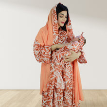 Load image into Gallery viewer, PEACH TROPICAL MOMMY AND ME 5 IN 1 LONG MATERNITY SET