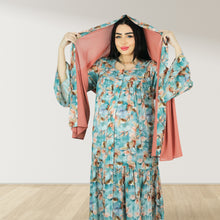 Load image into Gallery viewer, MARYOOM TEAL GREEN RUFFLE MATERNITY AND NURSING DRESS WITH ZIPPER