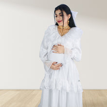 Load image into Gallery viewer, Theheb white maternity and nursing maxi Eid Edition 25