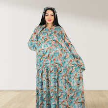 Load image into Gallery viewer, MARYOOM TEAL GREEN RUFFLE MATERNITY AND NURSING DRESS WITH ZIPPER