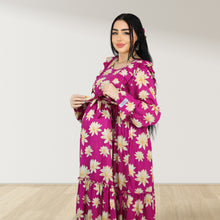 Load image into Gallery viewer, REEM PURPLE DOUBLE ZIPPER MATERNITY AND NURSING DRESS