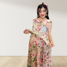 Load image into Gallery viewer, BEIGE BLOSSOM MOMMY AND ME 5 IN 1 LONG MATERNITY SET