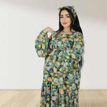 Load image into Gallery viewer, MARYOOM GREEN RUFFLE MATERNITY AND NURSING DRESS WITH ZIPPER