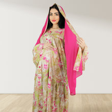 Load image into Gallery viewer, MARYOOM PASTEL GREEN RUFFLE MATERNITY AND NURSING DRESS WITH ZIPPER