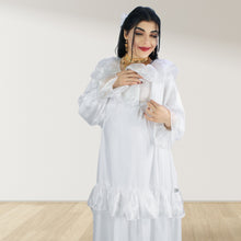 Load image into Gallery viewer, Theheb white maternity and nursing maxi Eid Edition 25