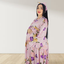 Load image into Gallery viewer, MALIKAT ALWURUD PERSIAN PINK LAYERED MATERNITY AND NURSING GOWN