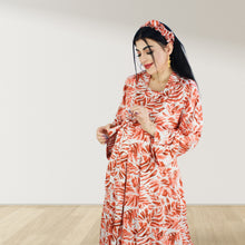 Load image into Gallery viewer, PEACH TROPICAL MOMMY AND ME 5 IN 1 LONG MATERNITY SET