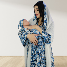 Load image into Gallery viewer, MOROCCAN BLUE MOMMY AND ME 5 IN 1 LONG MATERNITY SET