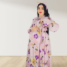 Load image into Gallery viewer, MALIKAT ALWURUD PERSIAN PINK LAYERED MATERNITY AND NURSING GOWN