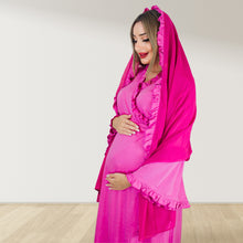 Load image into Gallery viewer, BARBIE PINK SIGNATURE RUFFLED ROBE AND LETTUCE SWADDLE SET