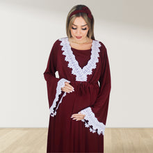 Load image into Gallery viewer, PRETTY IN MAROON MATERNITY MAXI AND SWADDLE BLANKET  SET